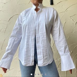 Bill Blass evening wear white tuxedo button up